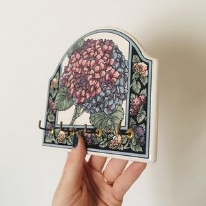 Ceramic Key Holder w/ Floral Design